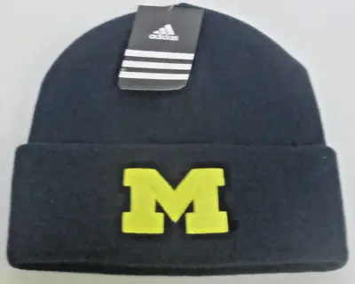 Michigan Wolverines Youth One Size Blue Cuffed Knit Hat By Adidas • $14.99