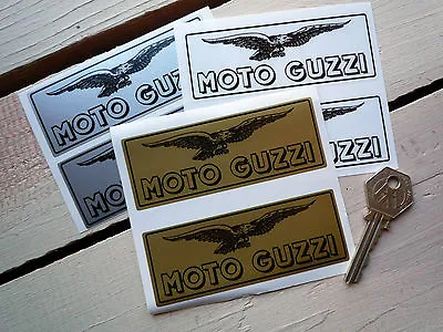 MOTO GUZZI Oblong Eagle Bike Stickers 4  Pair LeMans California Breva Griso V11 • $5.55