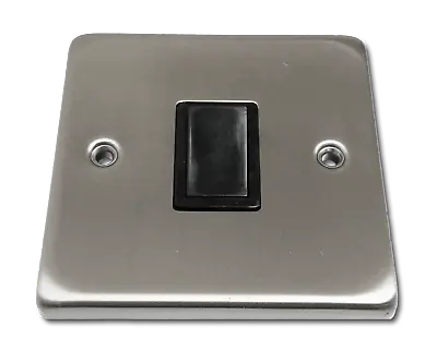 Wall Light Switch -  Brushed Chrome Satin Nickel Silver - 1/2/3 Gang 2 Way 10 A • £6.25