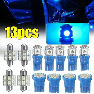 13Pcs Car Interior Parts LED Lights Kit For Dome License Plate Lamp Bulb Blue • $8.99