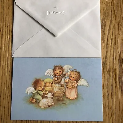 Vintage HALLMARK Mary Hamilton Christmas Nativity Angels Greeting Card Envelope • $8.50