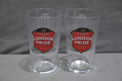 2x Fuller's London Pride Outstanding Premium Ale One Pint 20oz Beer Glass M16 • £19.99