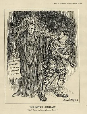 Rare WW2 BRITISH Cartoon HITLER AS FAUST Devil's Bargain CRIMES AGAINST HUMANITY • $19.95