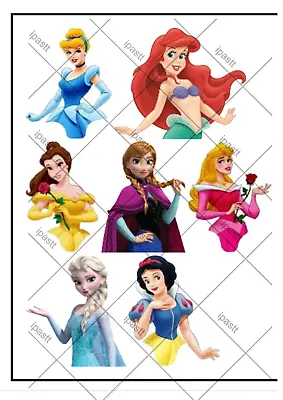£4.50 • Buy 7 Disney Princesses Half Body 3   Pre Cut Edible Cake Toppers With Ariel