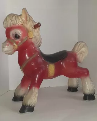 Vintage Blow Mold 1960s Blazon Childs Miniature Riding Horse 18  Tall -No Wheels • $34