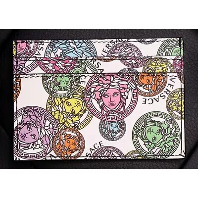 NEW $295 VERSACE White Leather MULTI MEDUSA AMPLIFIED Wallet CARD HOLDER CASE • $209