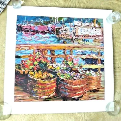 Beautiful Art Work By Marco Sassone Houseboat Flowers 1988 • $219.99