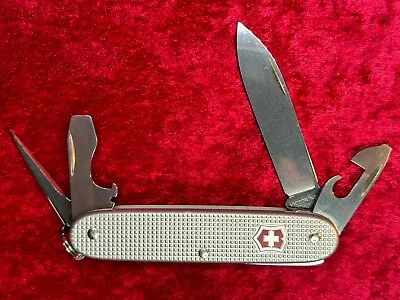 Victorinox Pioneer Alox Silver 8 Function Swiss Army Knife 93mm 2 Layer Used(T39 • $34.98