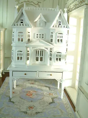 Exquisite White French Villa Le Chateau Cabinet 1/12Scale Miniature Elegant Fine • $65.99