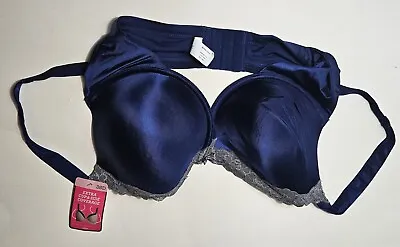 38D Bra Sweet Nothings By Maidenform  Wire Dark Blue Extra Cup & Side Coverage • $7