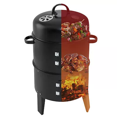 Vertical Outdoor Smoker BBQ Grill Portable Roaster Pellet Barbecues Meat Cooker • $77.99