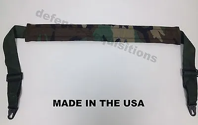 Military Tactical Padded Sling Shoulder Strap Woodland Camo HK Clips USA • $14.95