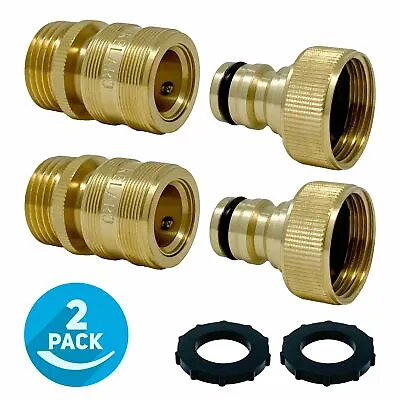 Kelaro Garden Hose Quick Connect Fittings (2-Pack) 3/4 Inch Solid Brass • $14.97