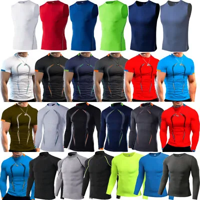 $15.26 • Buy Men's Compression Shirt Base Layer Thermal Tights Top Long Sleeve Gym Activewear