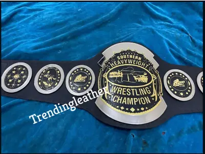 Awa Southern Heavyweight Dual Plated Wrestling Championship Belt Adult Size • $129