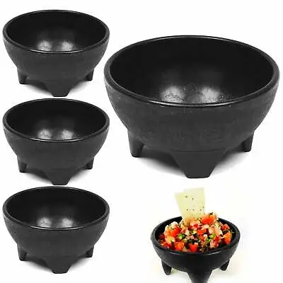 4PCS Salsa Bowl Set Plastic Mexican Molcajete Chips Guacamole Bowls Serving Dish • $11.81