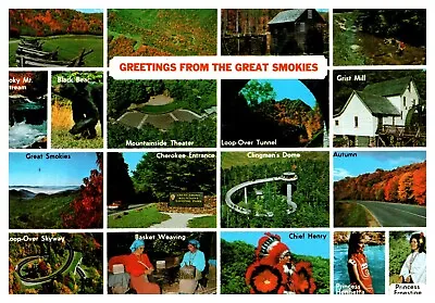 $3.20 • Buy Greetings Great Smoky Mountains National Park TN NC Multi View Chrome Postcard