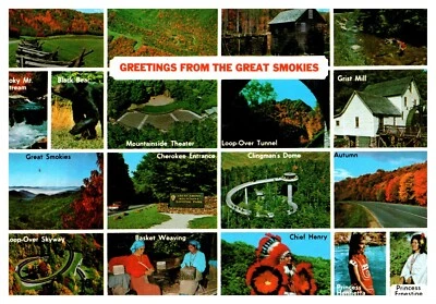 $3.20 • Buy Greetings Great Smoky Mountains National Park TN NC Multi View Chrome Postcard
