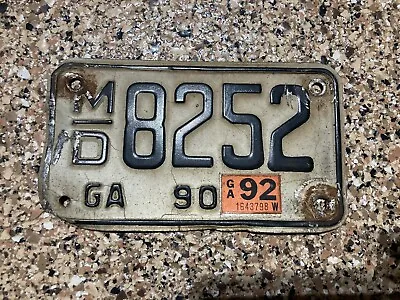 Vintage 1990 Georgia GA Motorcycle Bike License Plate Metal Expired FREE SHIP • $19.99