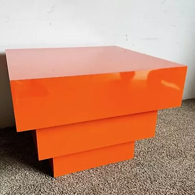 Postmodern Stacked Orange Lacquer Laminate Coffee Table • $1595