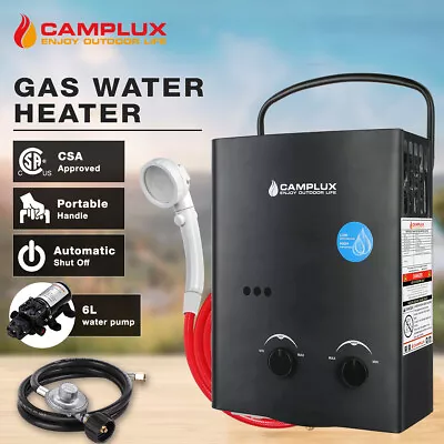 Camplux 5L Tankless Water Heater W/6L Pump Instant Hot Outdoor RV Camping Shower • $199.99