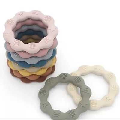 £4.99 • Buy Baby Teething Ring. Silicone. Perfect For Teething Babies. 5 Different Colours.