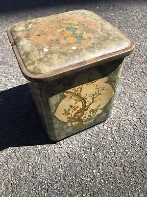 Vintage Small Metal Cookie/Candy Tin Container  Floral Holland Birds • $9.99