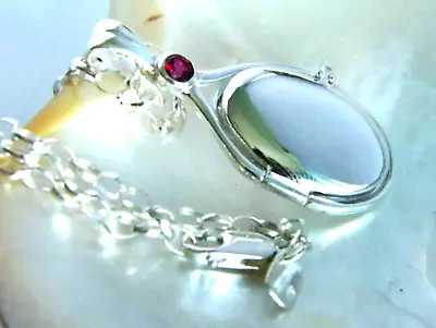 925 Sterling Silver 4 Mm Lab Created Ruby Locket H2O Just Add Water Mermaids • $69.77