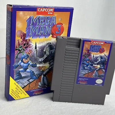 Mega Man 3 III⭐Box+Cartridge⭐Nintendo NES Authentic Original • $90