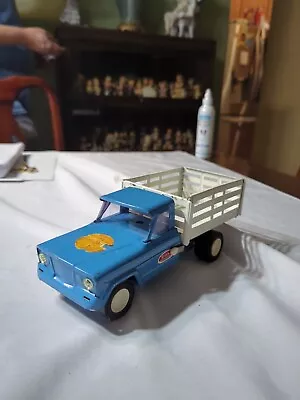 Vintage Tonka Stake Truck Jeep Blue And White Tilt Bed Farm 1960’s Repair • $59.49