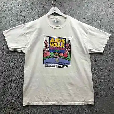 Vintage 1997 Aids Walk Atlanta T-Shirt Men's XL Short Sleeve Crew Neck White • $12.99