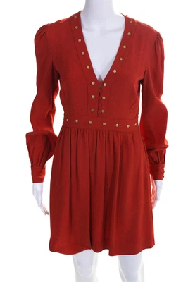 $19.99 • Buy Rachel Zoe  Womens  Neda Long Sleeve Dress Orange Size 6 10778944