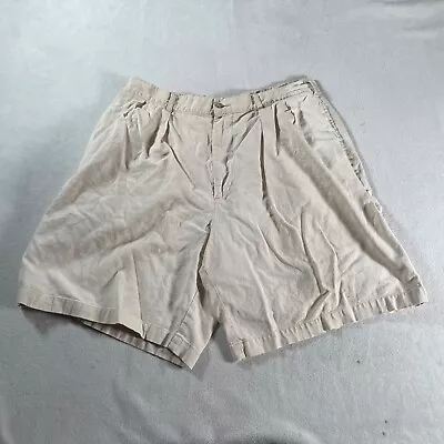 J Crew Shorts Mens 34 Medium Tan Linen Blend Golf Casual Khaki Bermuda 34x7 • $11.39