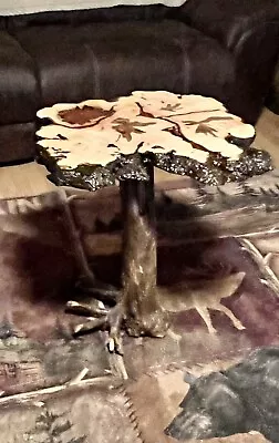 Live Edge Maple Burl Root Table With Resin Fill • $275