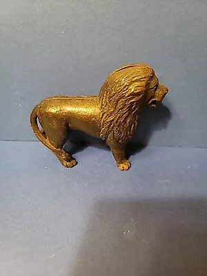 Vintage Cast Iron LION BANK Orig Paint 2 Piece Construction High Detail  • $39.99