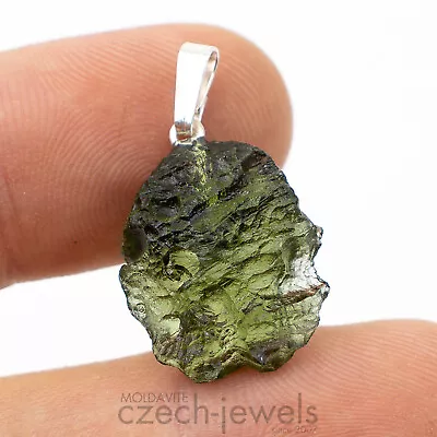 3.13g Moldavite Tektite Genuine Rough Pendant Sterling Silver .925 #VS25 • $89