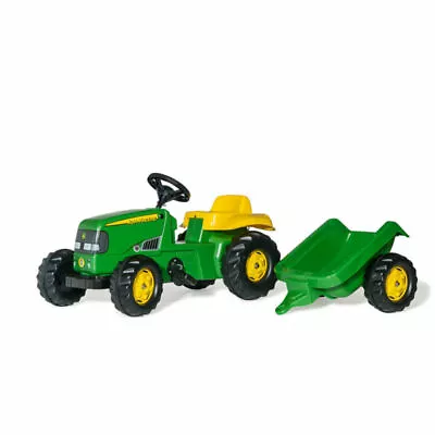 £109.95 • Buy Rolly Kid John Deere Ride-On Tractor & Trailer Childrens Outdoor Vehicle