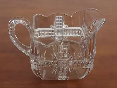 HTF EAPG Dalzell Gilmore Leighton KLONDIKE Clear Pattern Glass CREAMER Pitcher • $35.01