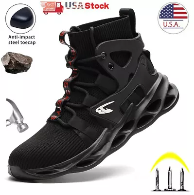 Men's Sneakers Safety Shoes Steel Toe Work Boots Construction Non-slip Size 8-13 • $28.99