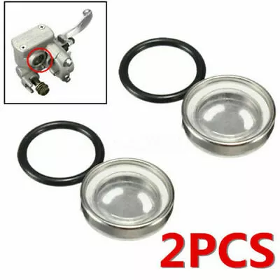 2x Motorcycle Brake Master Cylinder Reservoir One Sight Glass Lens Gasket Parts • $8.22