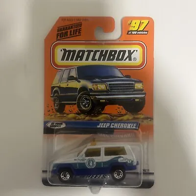 Vtg Matchbox 1999 Jeep Cherokee #97/100 At Your Service Series 20 New On Card • $3.35
