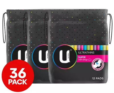 3x U By Kotex Extra Overnight Pads Maxi Wings Feminine Care Sanitary Napkin 10pk • $17.35