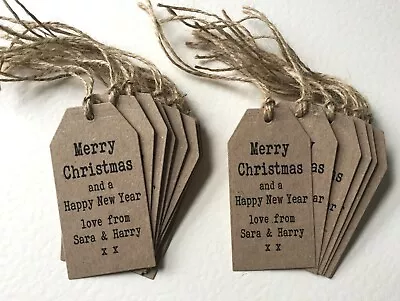 £5.29 • Buy 20 Personalised Christmas Vintage Luggage Labels Gift Tags Name Card Packs Kraft