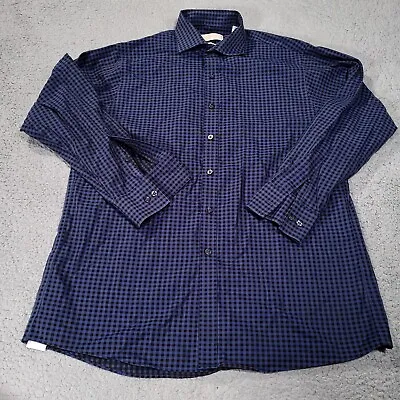 Michael Kors Shirt Mens 16.5 32/33 Long Sleeve Non Iron Check Button Down • $10.35