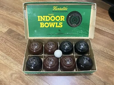 Henselite Indoor Bowls Set (8 Bowls & 1 Kitty) In Great Condition. • $300