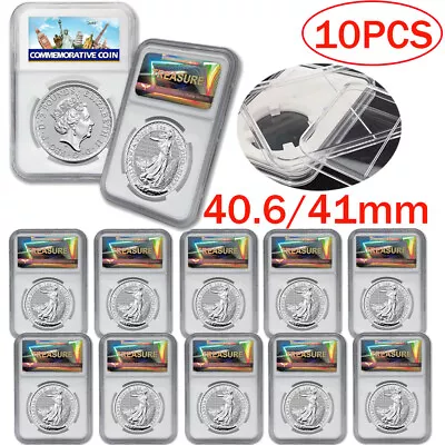 10PCS Coin Slab Display Storage 41mm Casino Medallion Token Case SLAB Capsule US • $15.58