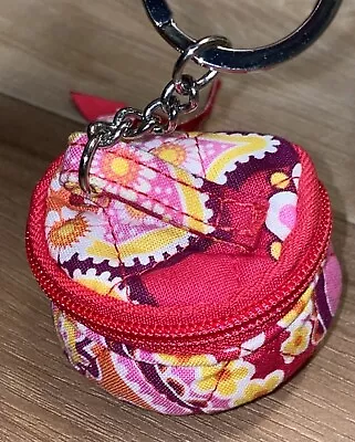 Vera Bradley Raspberry Fizz Zippered Key Fob Coin Pill Holder • $15