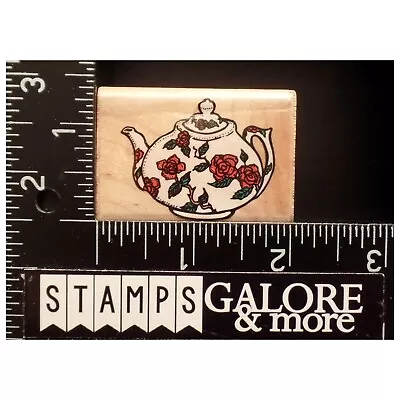 Inkadinkado Rubber Stamps 4059J TEA POT WITH ROSES ROSE FLOWERS #T37 • $2.99