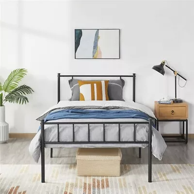 Twin/Twin XL/Full/Queen Metal Bed Frame With Headboard Black/White/Silver USED • $42.99