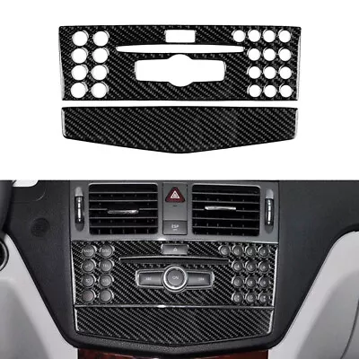 Carbon Fiber Console CD Panel Trim For Mercedes-Benz C Class W204 2007-2010 • $16.37